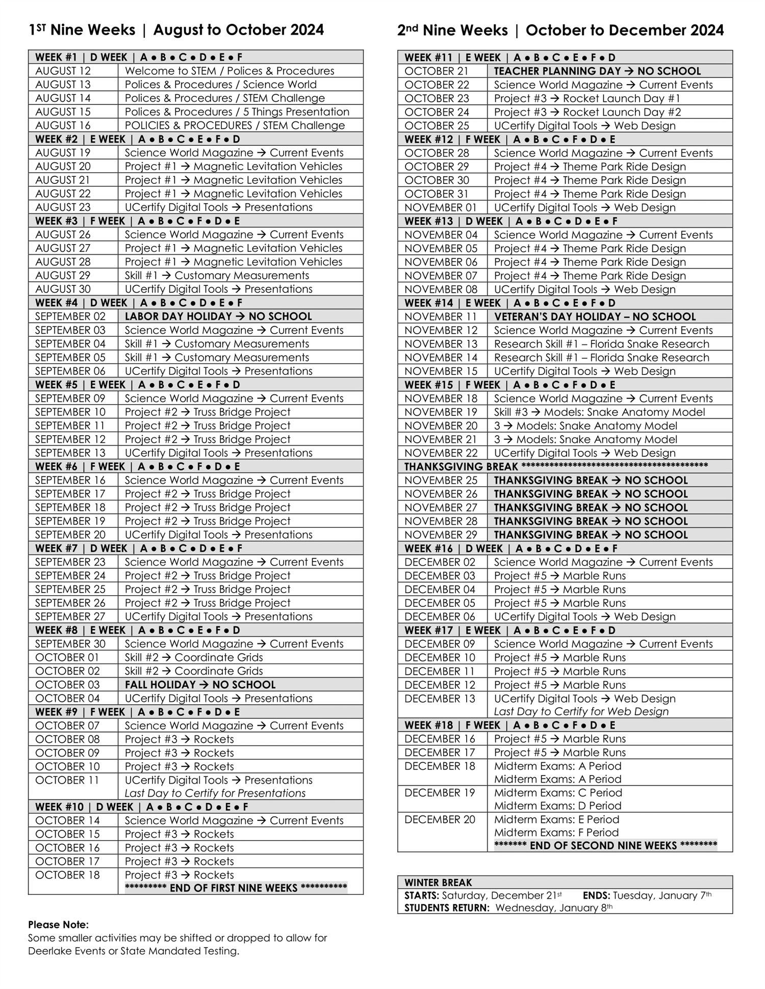 STEM 1 | Fall 2024 Syllabus #2